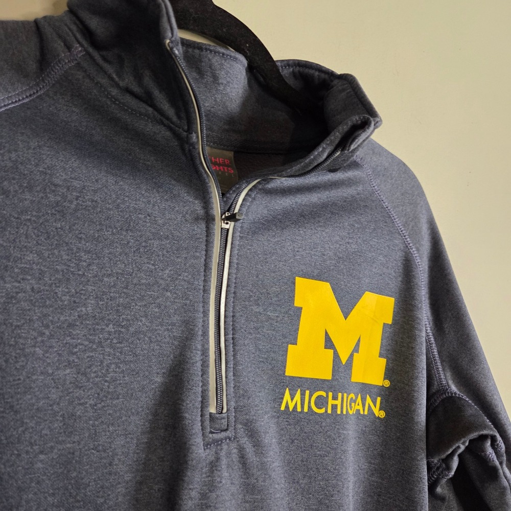 Knights Apparel Michigan Wolverines NCAA Football Quarter Zip Pullover Mens XL - Picture 1 of 6